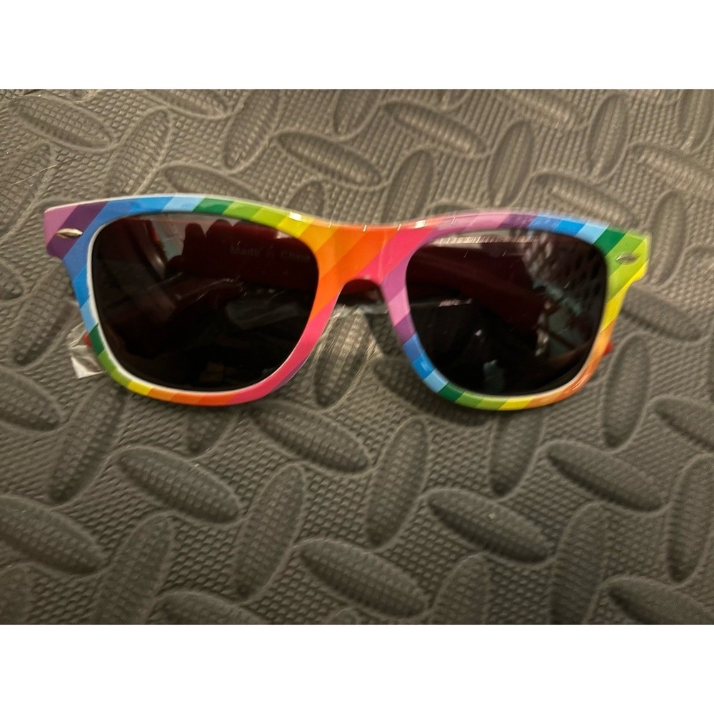 New Skittles Rainbow Red‎ Yellow Green Classic Unisex Plastic Sunglasses Pride